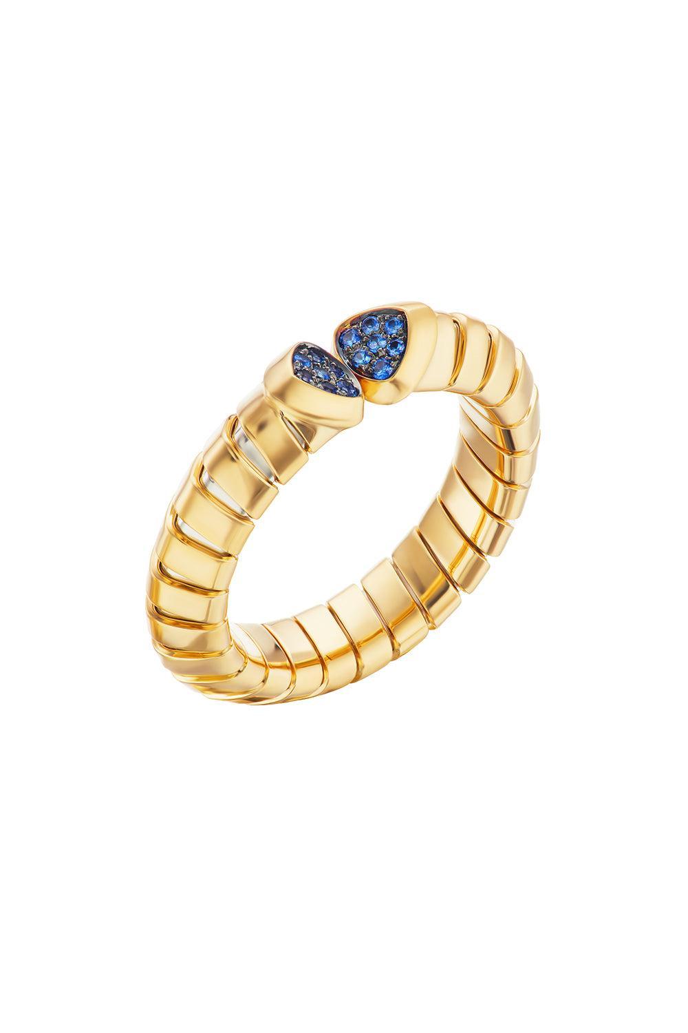 Blue Sapphire Trisolina Ring-YELLOW GOLD-6-JEWELRYFINE JEWELRING-MARINA B