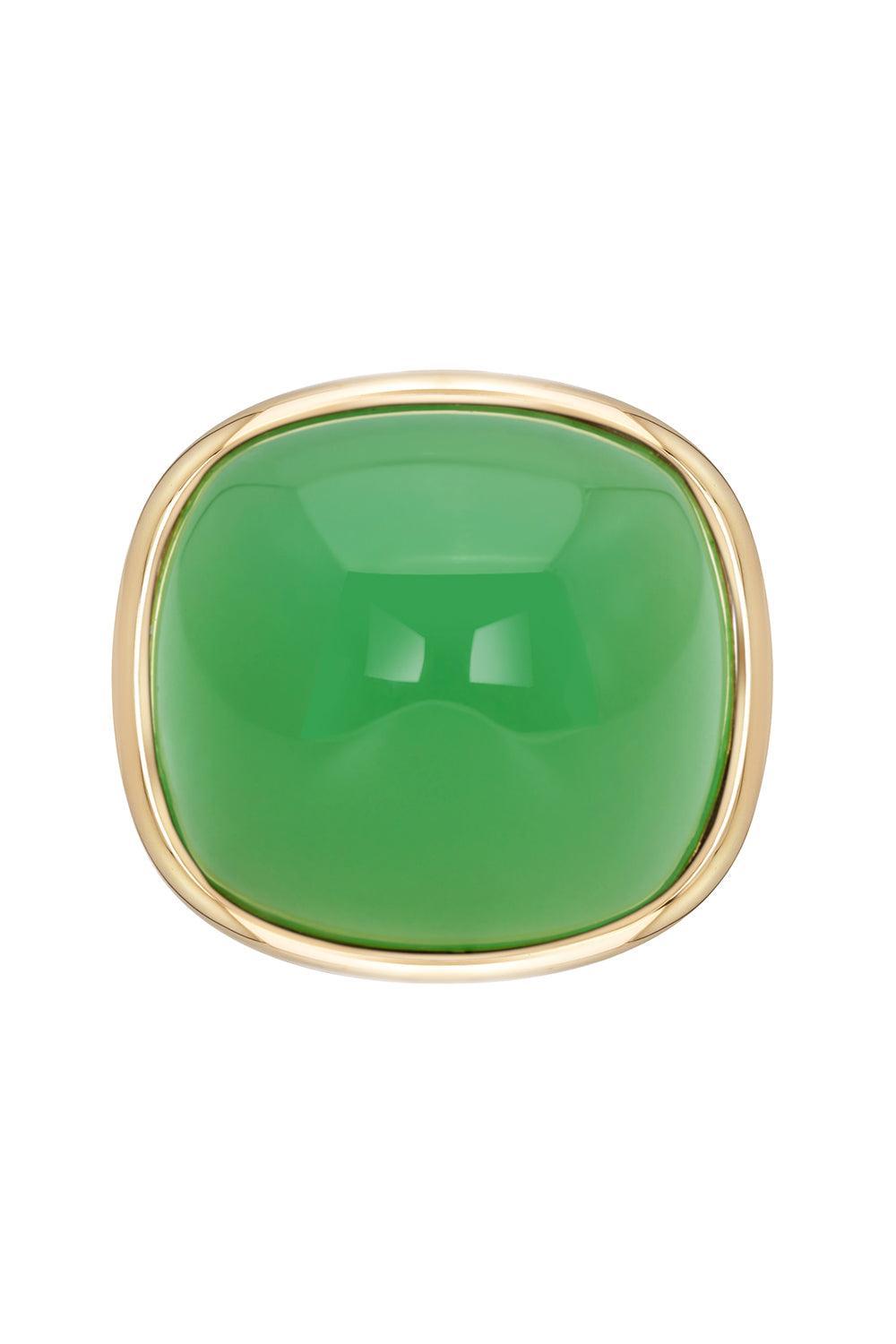 Chrysoprase Tigella Sugarloaf Ring-YELLOW GOLD-6.5-JEWELRYFINE JEWELRING-MARINA B