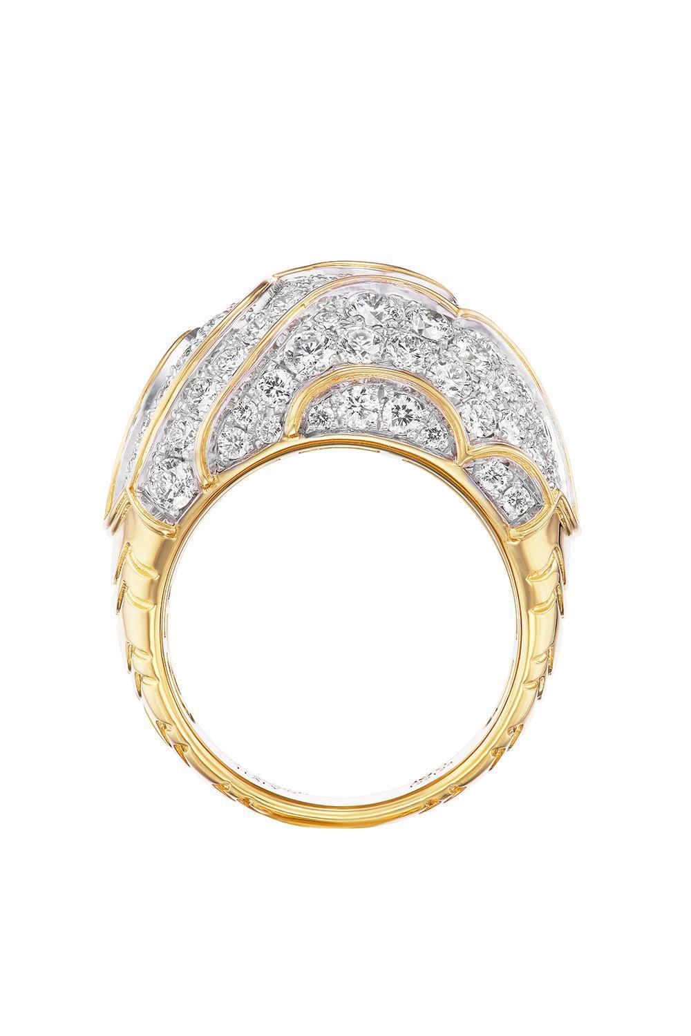 Diamond Onda Bombe Ring-YELLOW GOLD-6.5-JEWELRYFINE JEWELRING-MARINA B
