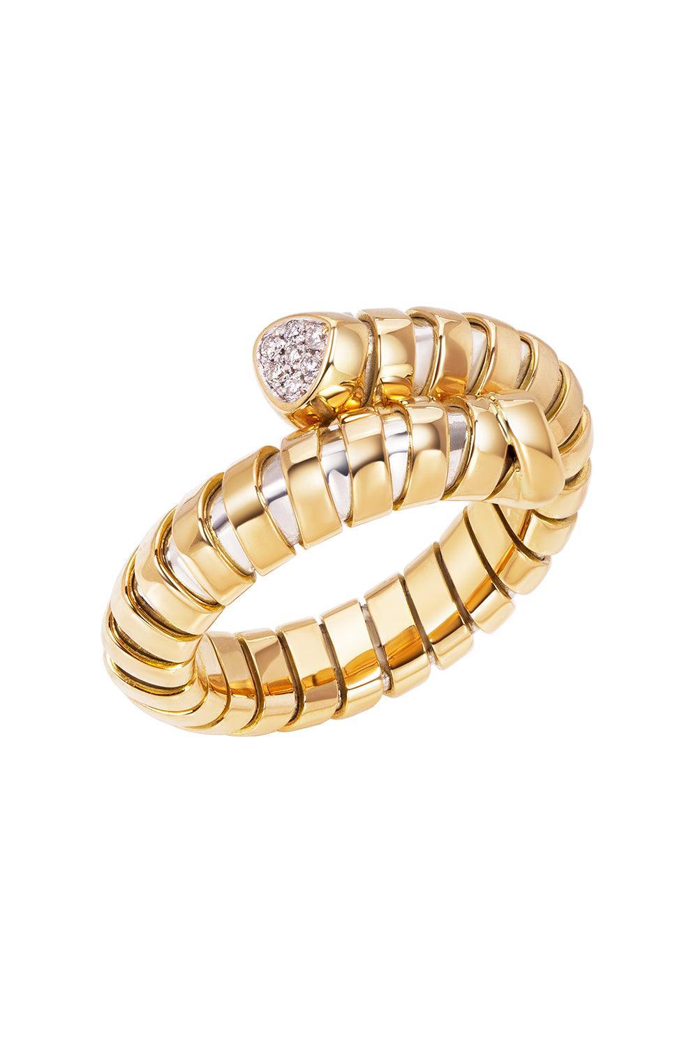 Diamond Trisolona Bypass Ring-YELLOW GOLD-6.5-JEWELRYFINE JEWELRING-MARINA B