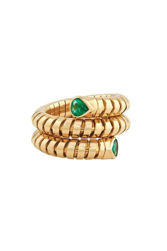 Emerald Trisola Spiral Ring-YELLOW GOLD-6.5-JEWELRYFINE JEWELRING-MARINA B
