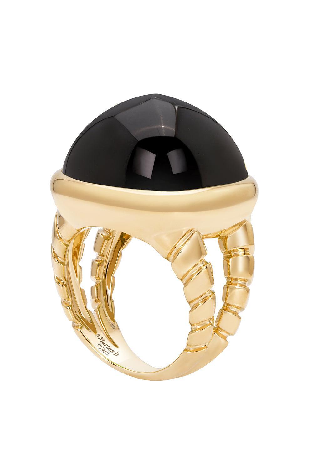 Black Spinel Tigella Ring-YELLOW GOLD-7-JEWELRYFINE JEWELRING-MARINA B