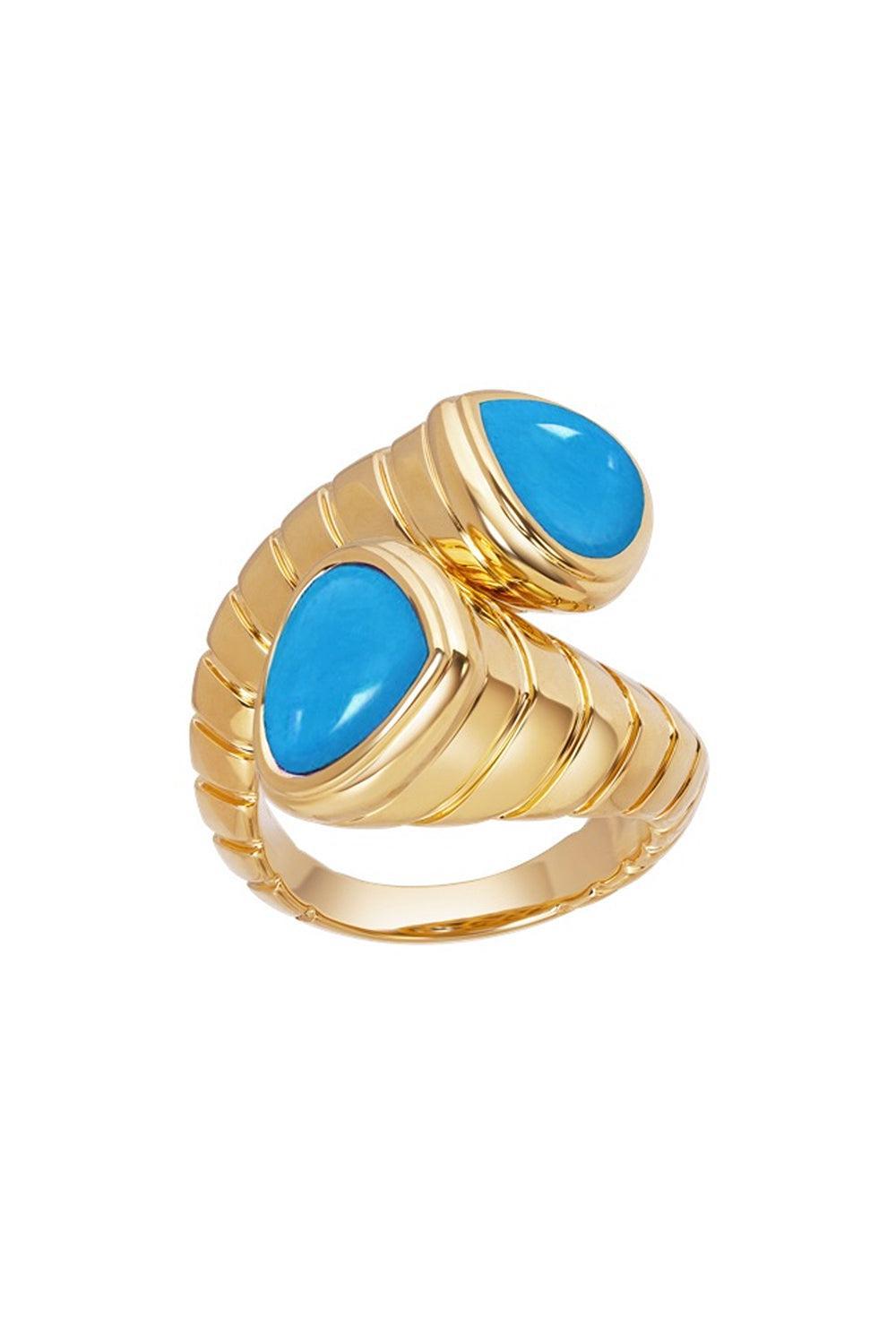 MARINA B-Moi Et Toi Turquoise Ring-YELLOW GOLD