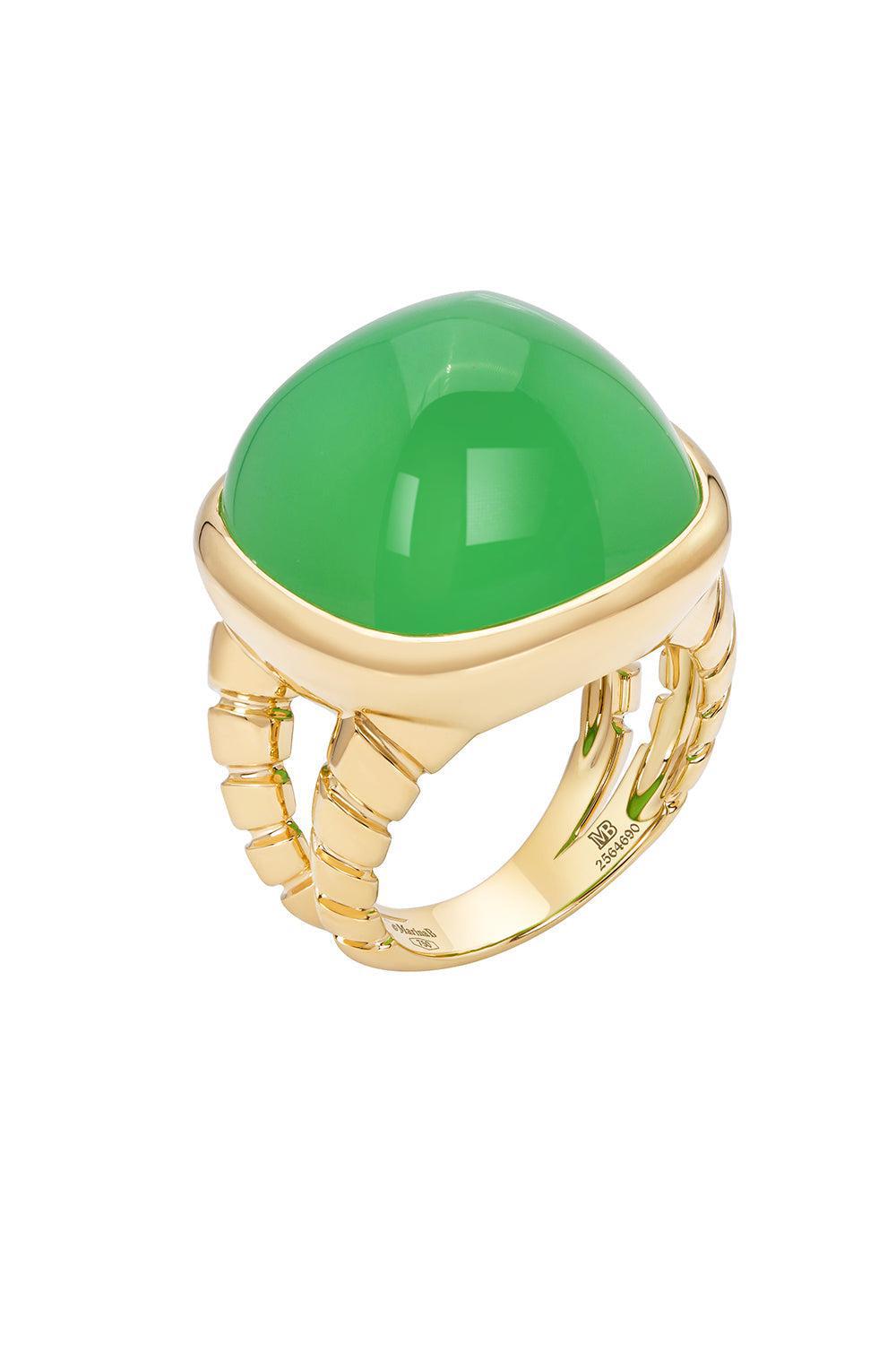 MARINA B-Tigella Chrysoprase Ring-YELLOW GOLD