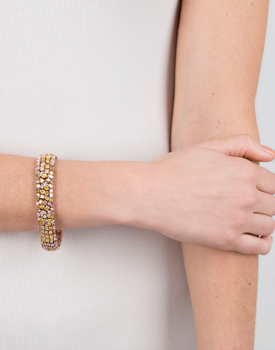 MARISSA DIAMONDS-Mixed Shape And Color Diamond Bracelet-ROSE GOLD