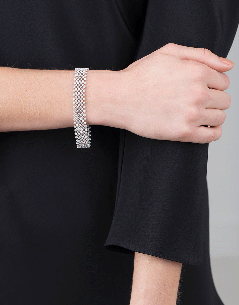 MARISSA DIAMONDS-Diamond Mesh Bracelet-WHITE GOLD