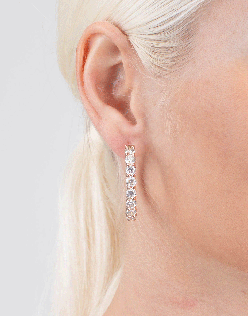 MARISSA DIAMONDS-Diamond Hoop Earrings-ROSE GOLD