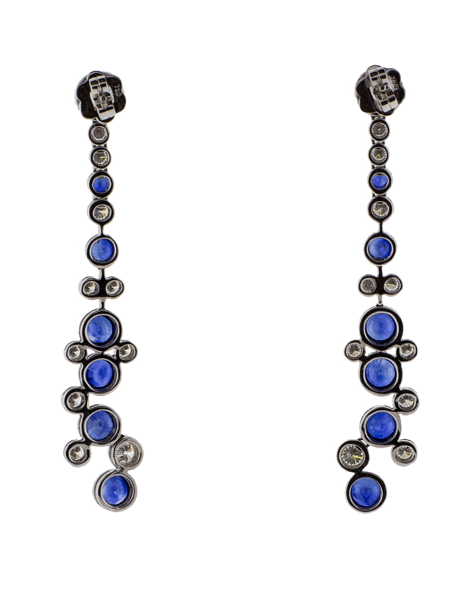 MARISSA DIAMONDS-Blue Sapphire And White Diamond Earrings-WHITE GOLD