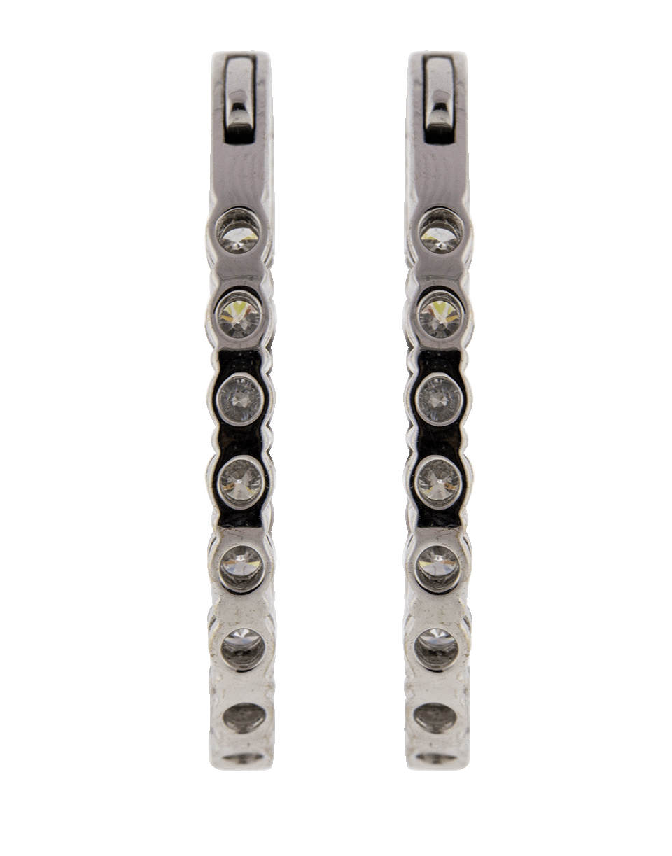 MARISSA DIAMONDS-Diamond Oval Hoop Earrings-WHITE GOLD