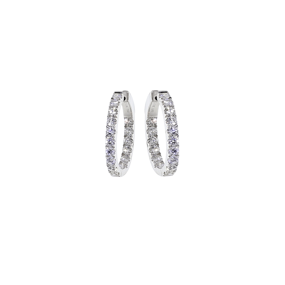 MARISSA DIAMONDS-Small Diamond Hoop Earrings-WHITE GOLD