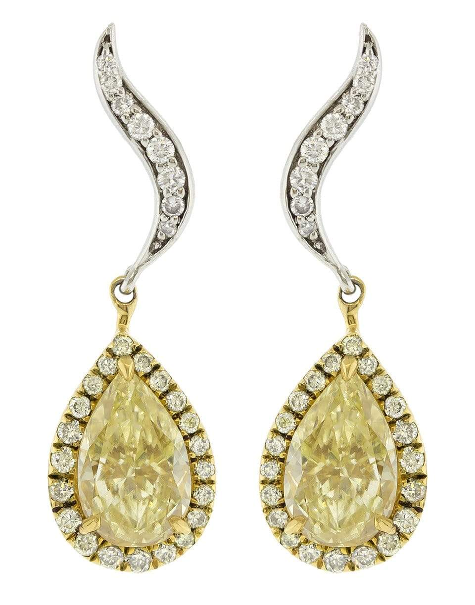 MARISSA DIAMONDS-Yellow and White Diamond Mix Shape Earrings-WHITE GOLD