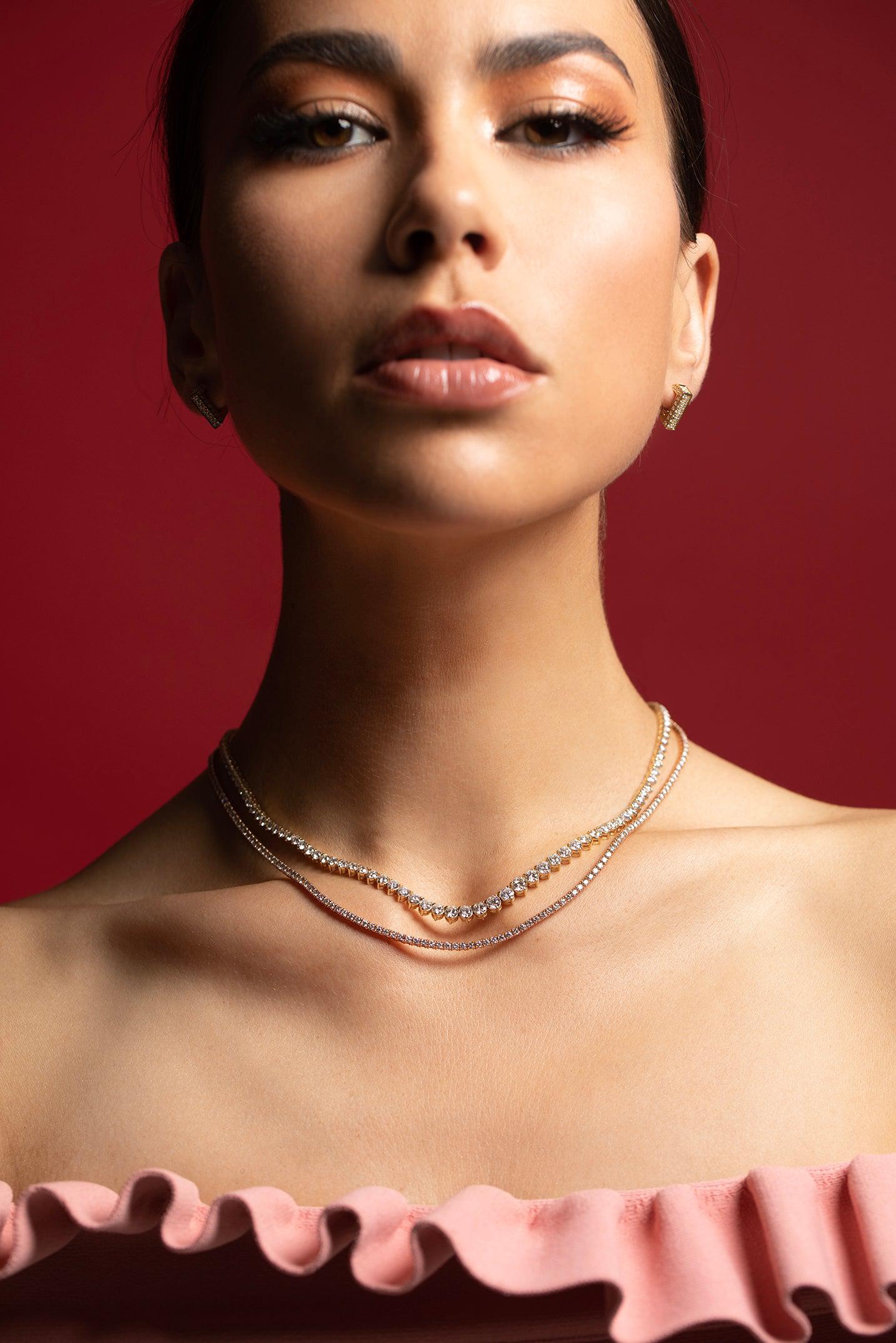 MARISSA DIAMONDS-Diamond Riviera Necklace-ROSE GOLD