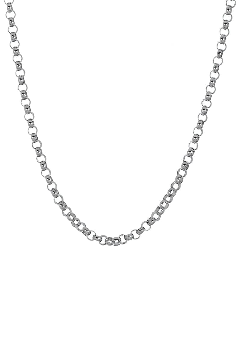 MARISSA DIAMONDS-30 Inch 2.1MM White Gold Rolo Chain-WHITE GOLD