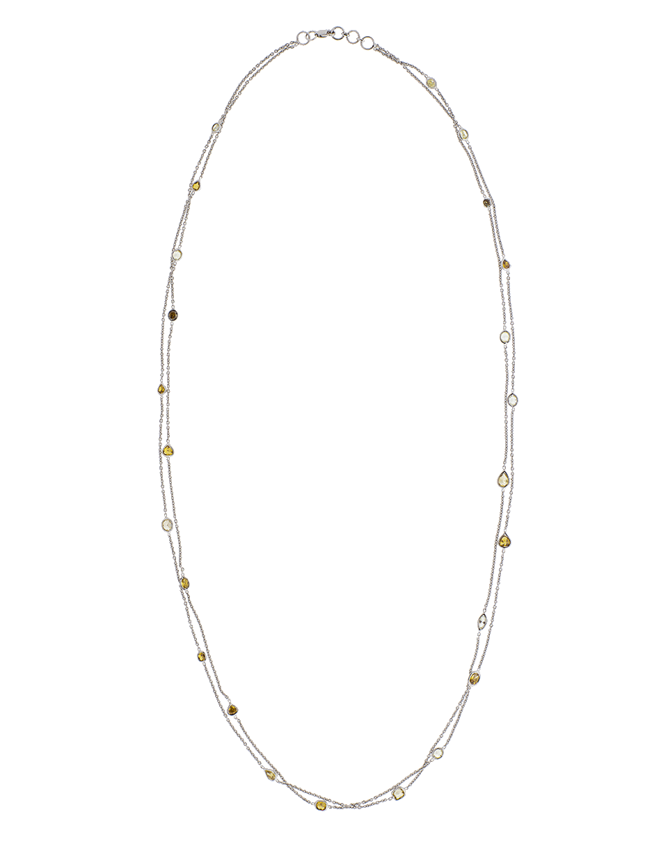 MARISSA DIAMONDS-Double Strand Diamond By The Yard Necklace-WHITE GOLD