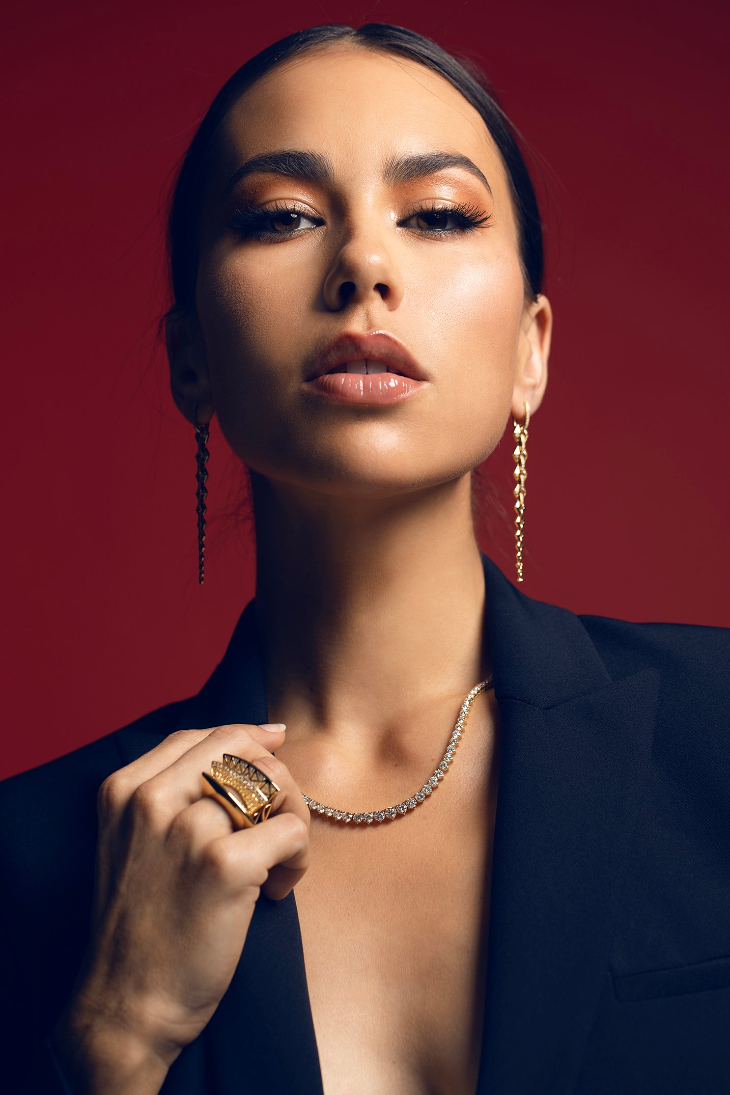 MARISSA DIAMONDS-Graduated Rivera Necklace-YELLOW GOLD