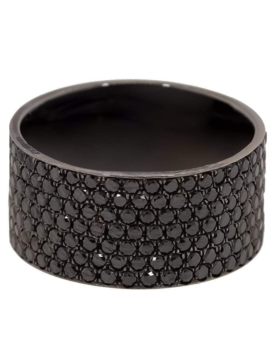 MARISSA DIAMONDS-Seven Row Black Diamond Pave Band-BLACK GOLD