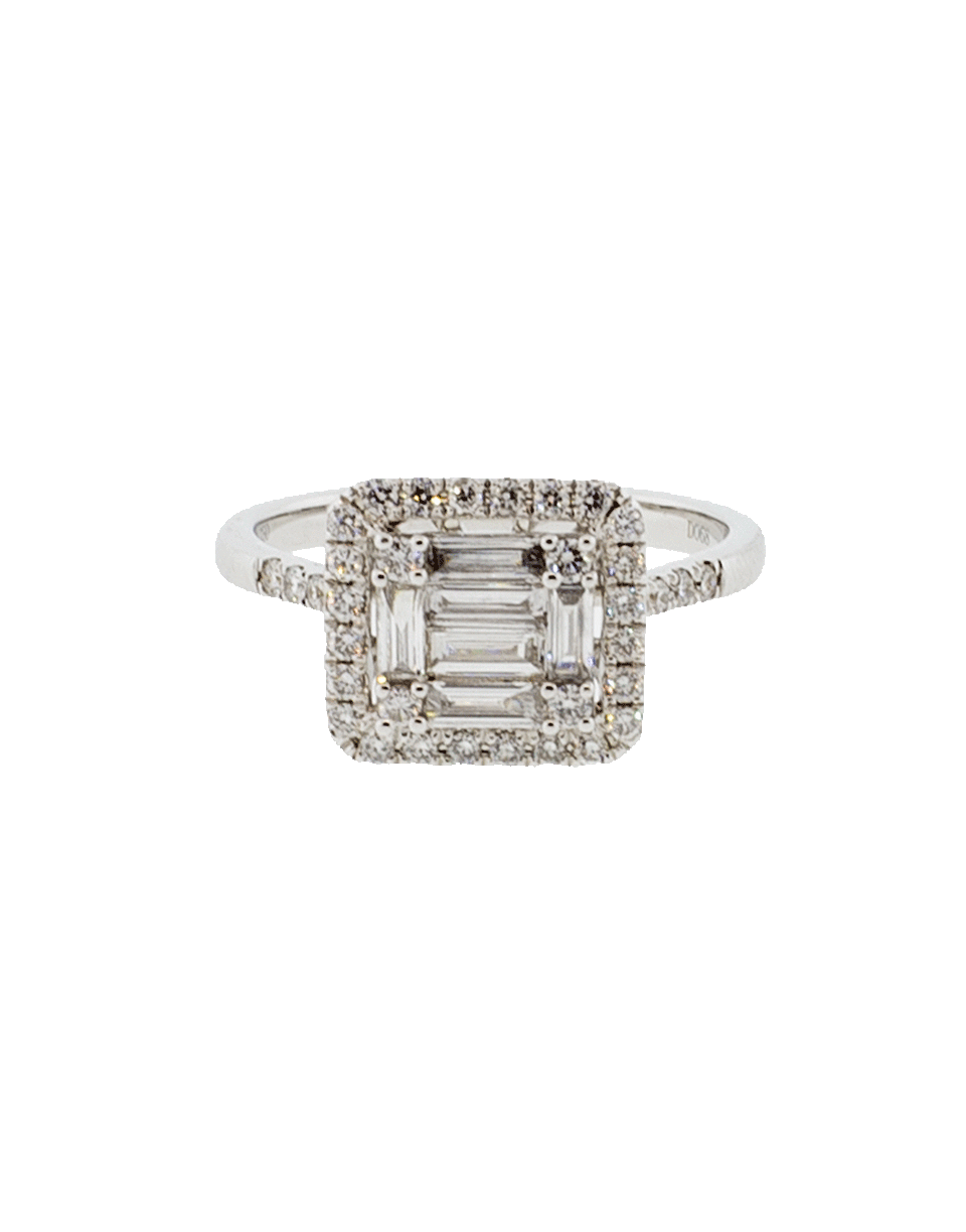 MARISSA DIAMONDS-Square Diamond Baguette Ring-WHITE GOLD