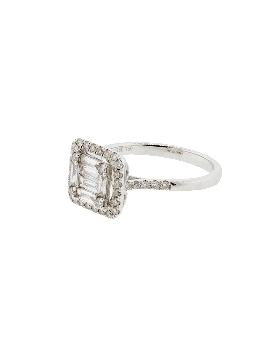 MARISSA DIAMONDS-Square Diamond Baguette Ring-WHITE GOLD