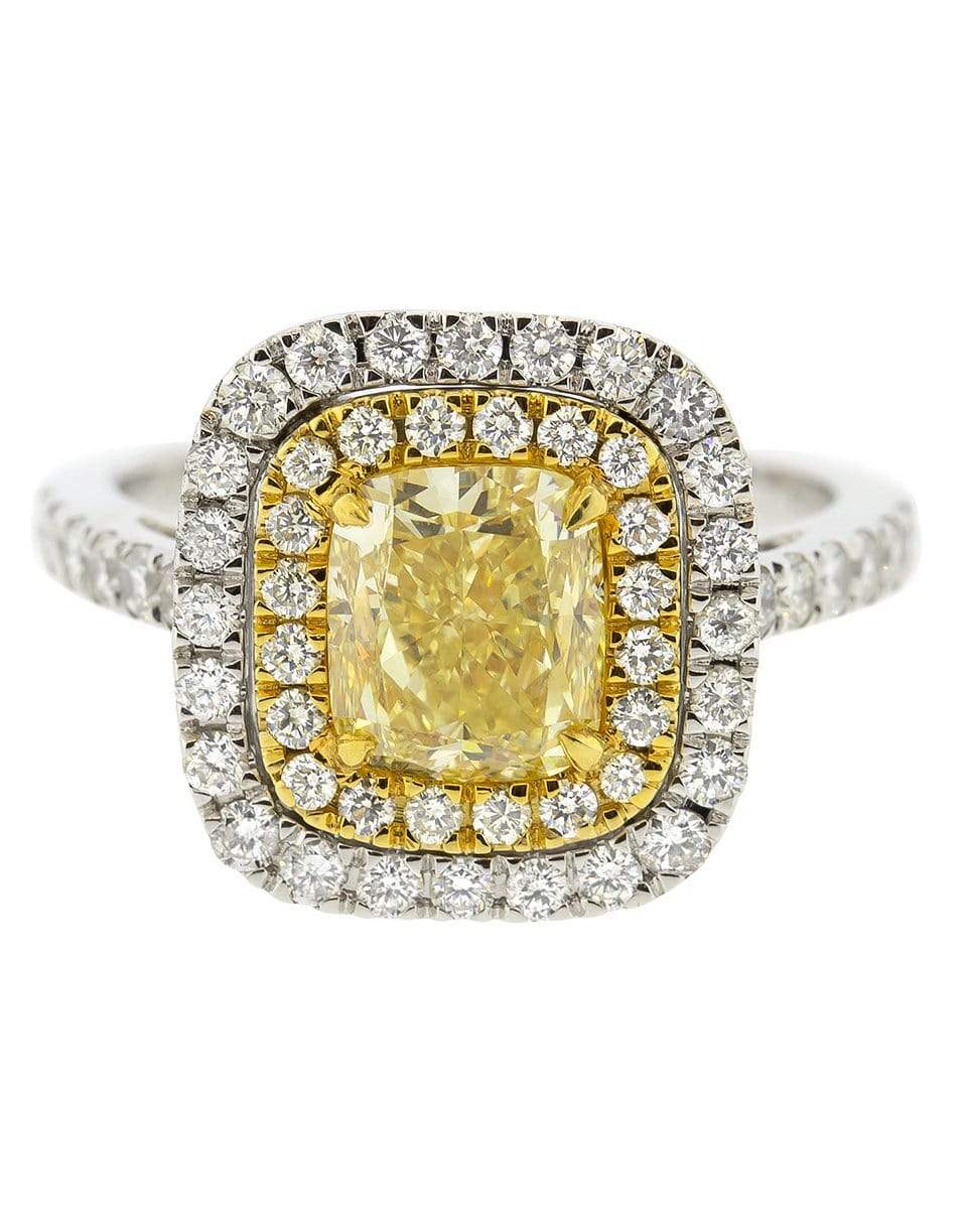 MARISSA DIAMONDS-Yellow Cushion Cut Diamond Ring-WHITE GOLD