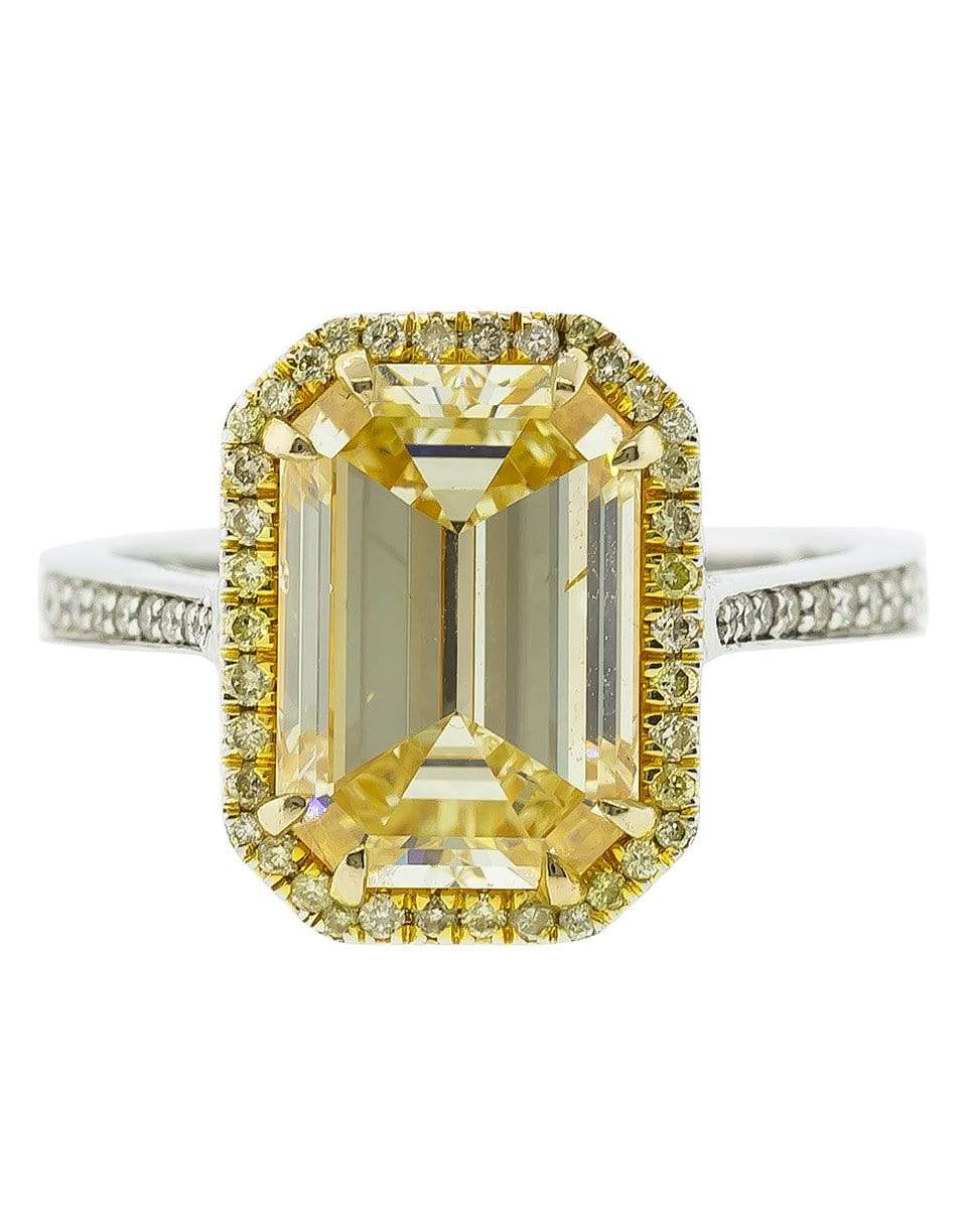 MARISSA DIAMONDS-Yellow Emerald Cut Diamond Ring-WHITE GOLD