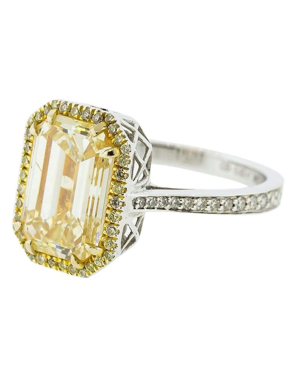 MARISSA DIAMONDS-Yellow Emerald Cut Diamond Ring-WHITE GOLD