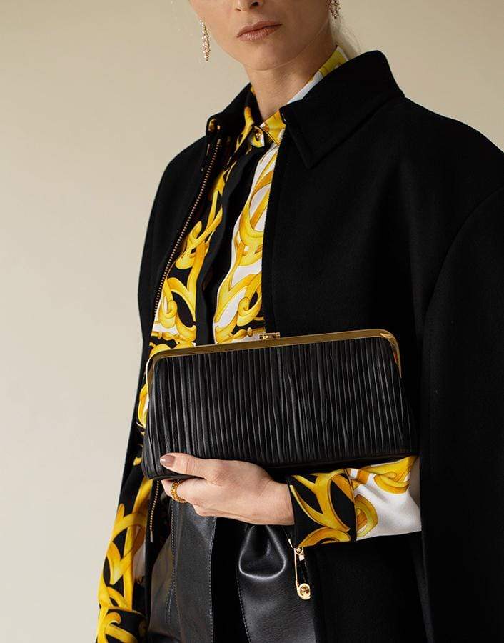 MARK CROSS-Black Susanna Frame Clutch-BLACK