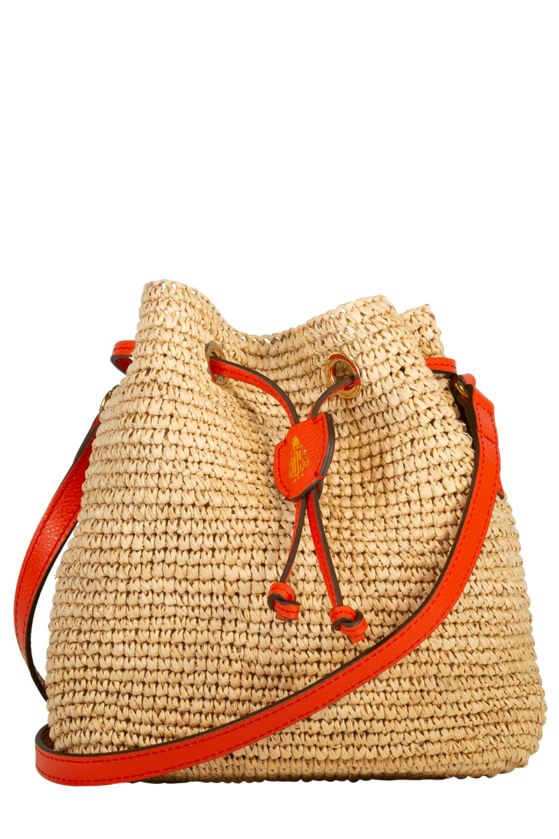 MARK CROSS-Joni Raffia Small Bag-NATURAL