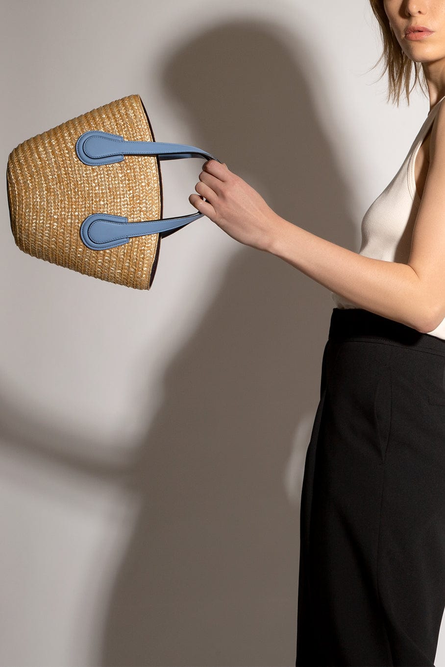 MARK CROSS-Arc Mini Basket Bag-NTL/SBLU