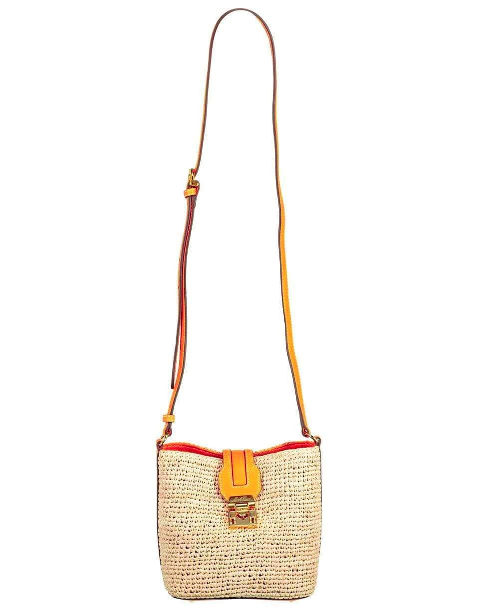 MARK CROSS-Orange Mini Murphy Raffia Bag-ORANGE