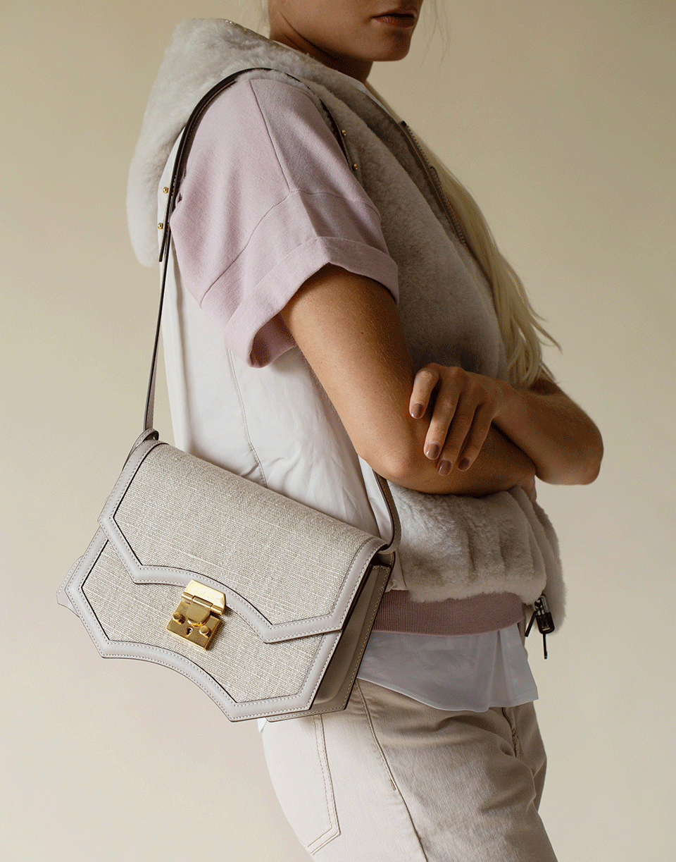 MARK CROSS-Linen Madeline Crossbody-TAUPE