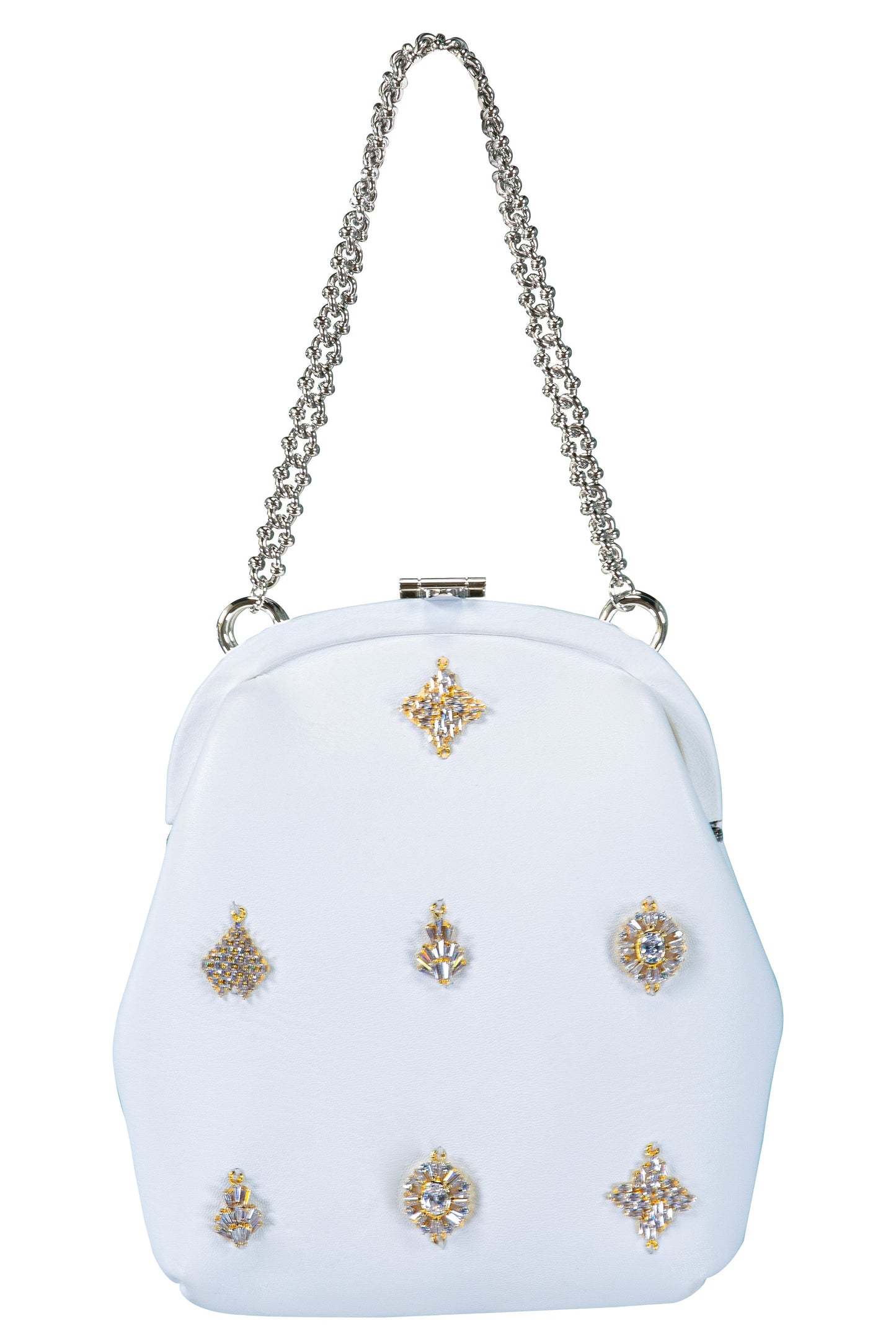 MARK CROSS-Frame Chain Crossbody - White Crystal-WHT/CRYS