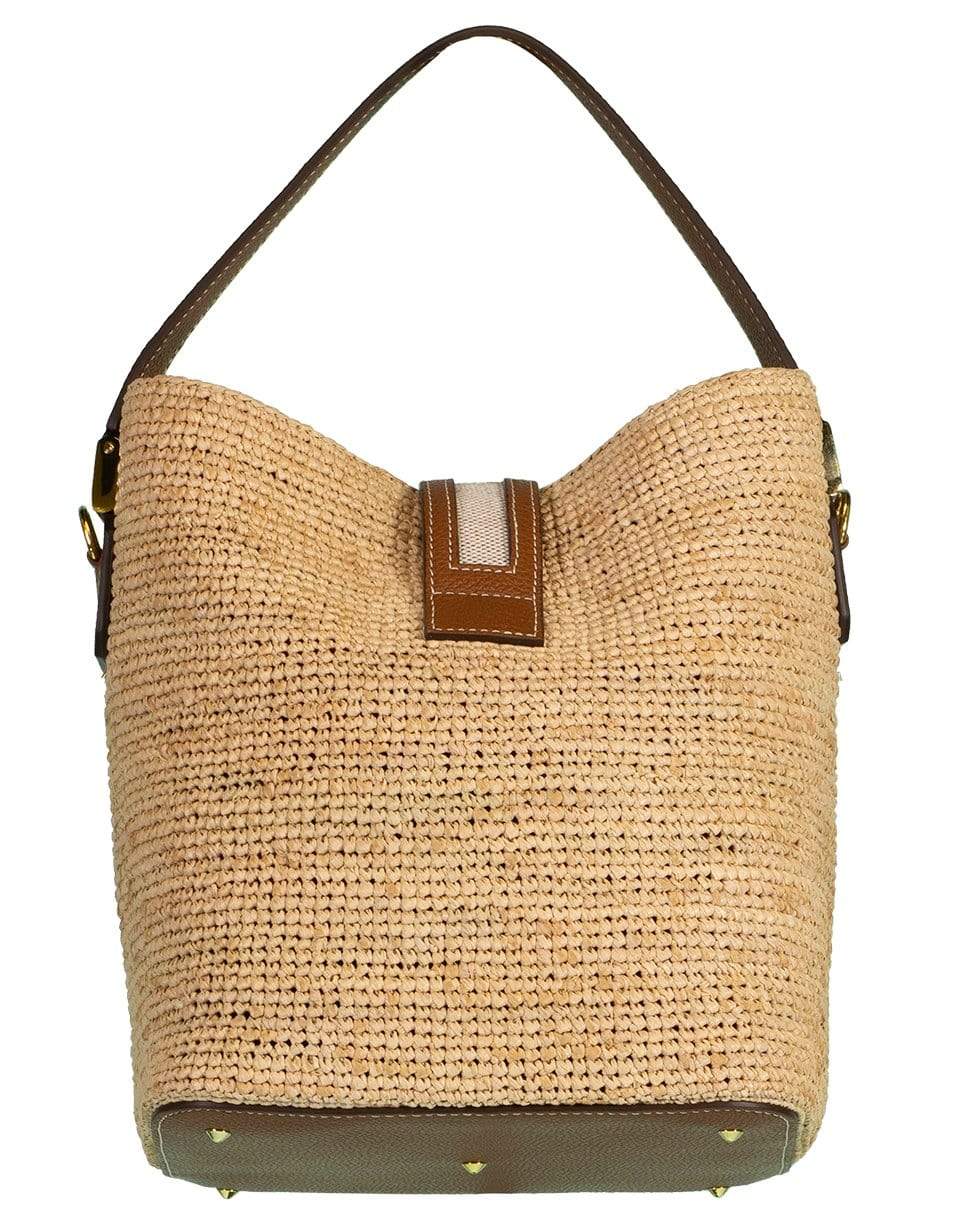 MARK CROSS-Murphy Raffia Bucket Bag-ACORN