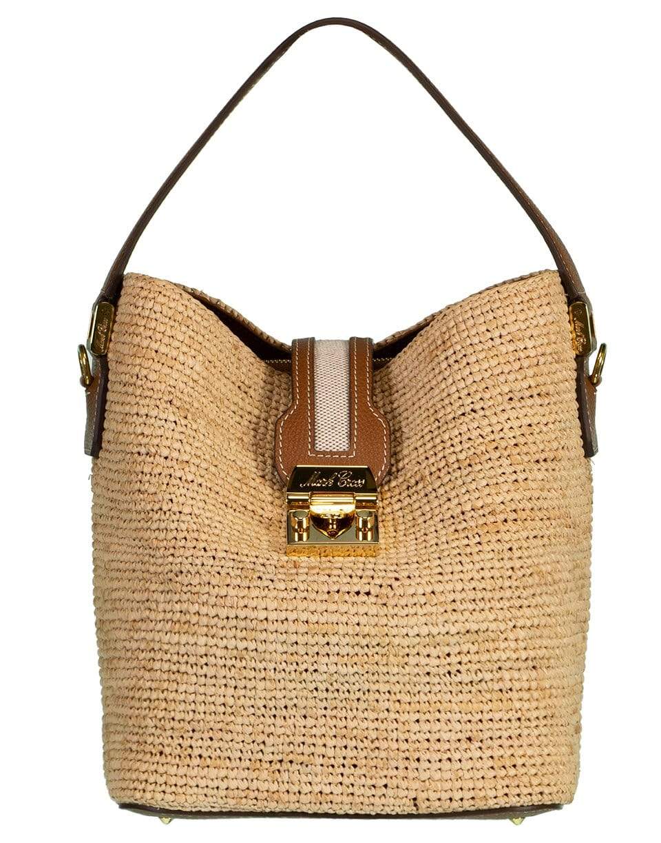 MARK CROSS-Murphy Raffia Bucket Bag-ACORN