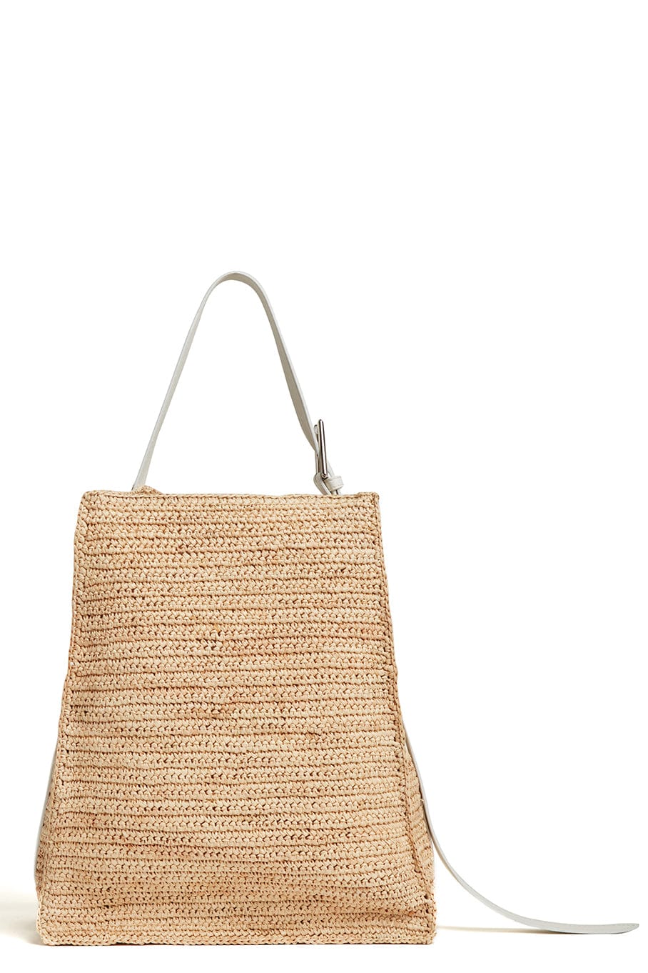 MARK CROSS-Pyramid Raffia Bucket Bag-BRIGHT WHITE