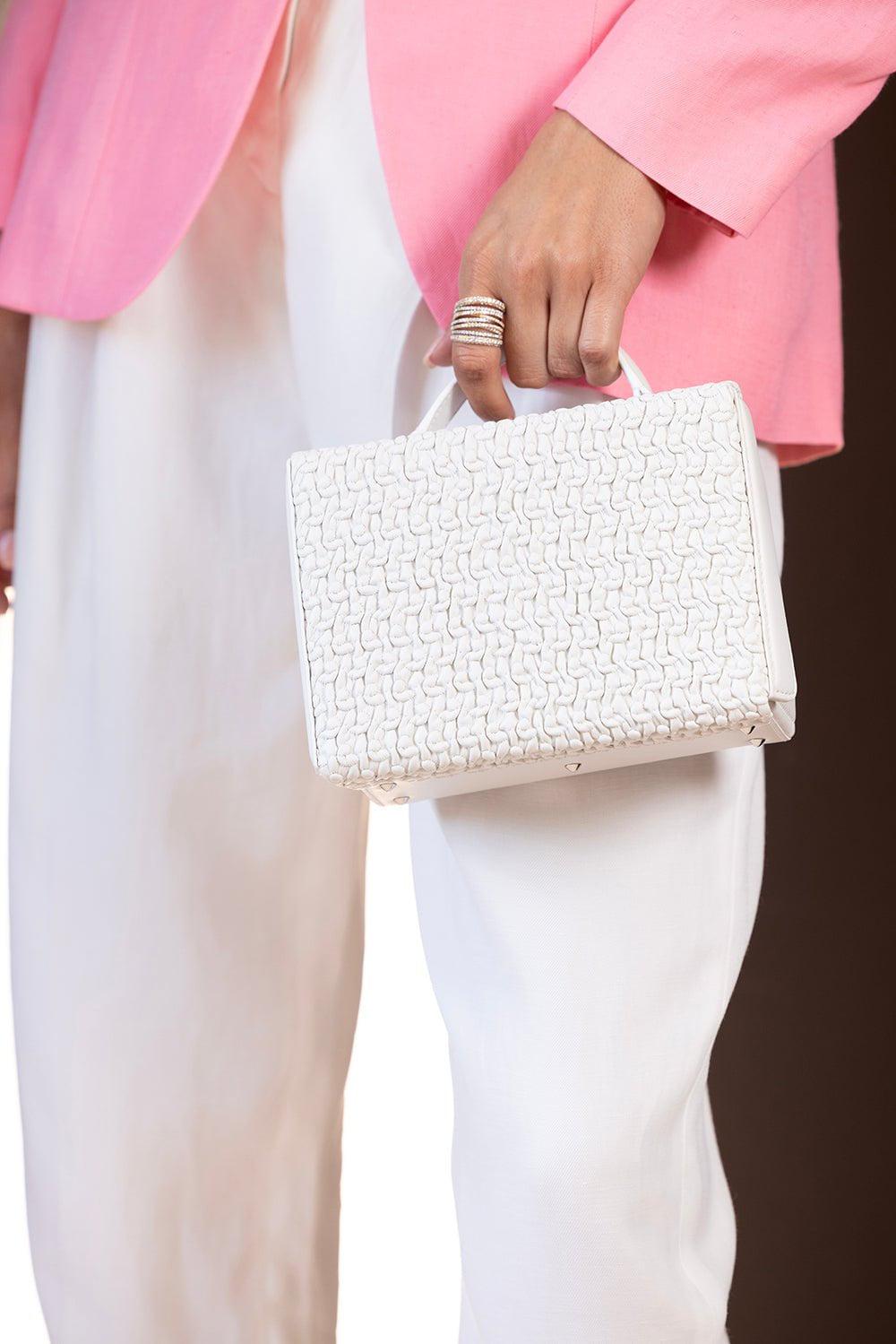 MARK CROSS-Grace Small Box - Quilted White-BRT WHT