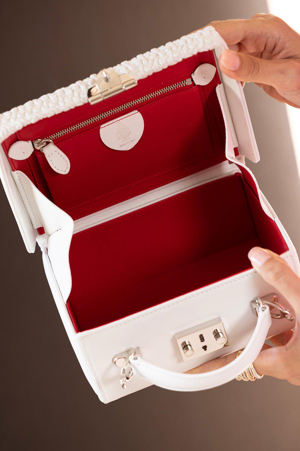 MARK CROSS-Grace Small Box - Quilted White-BRT WHT