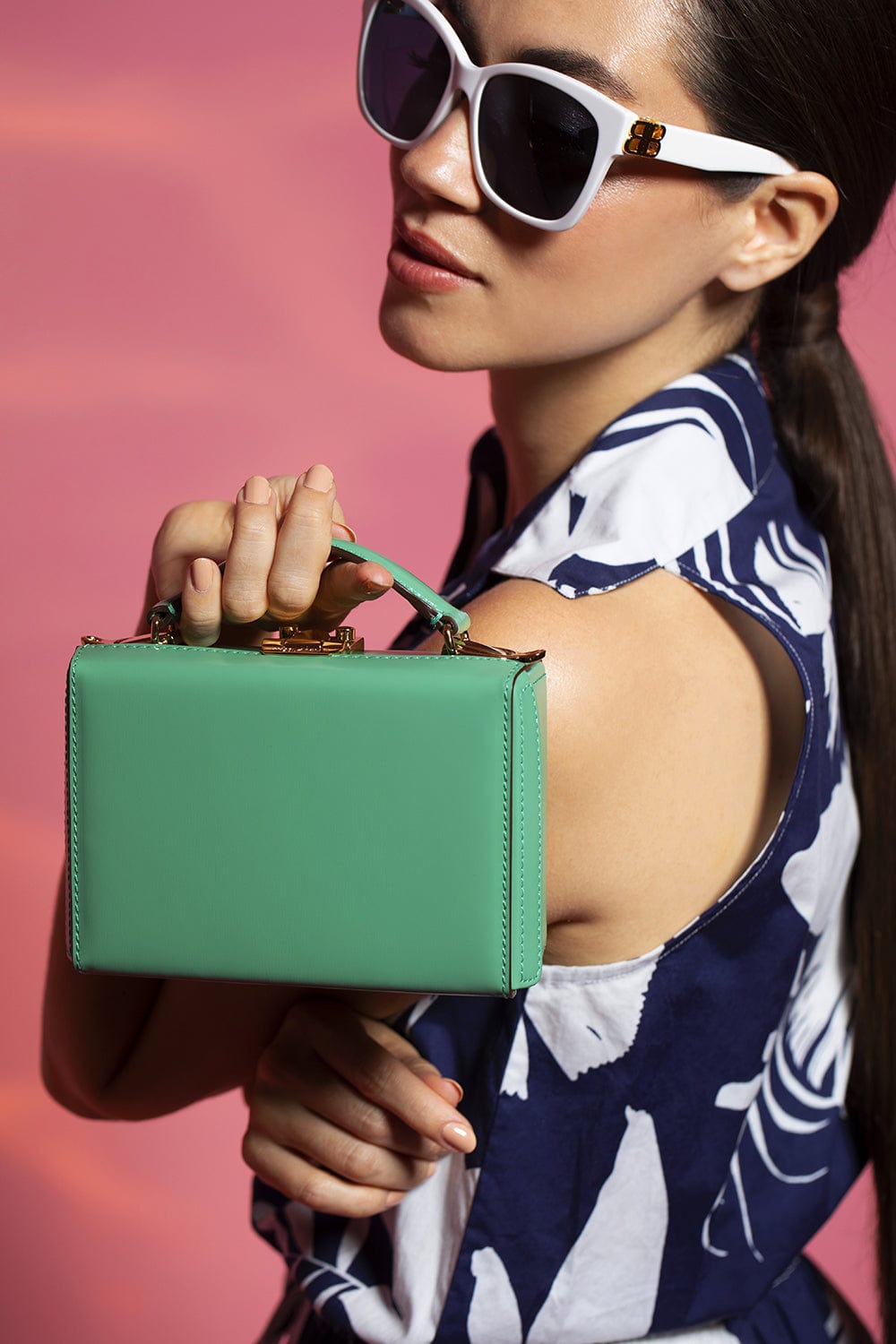 MARK CROSS-Grace Mini Box Bag - Celedon-CELEDON