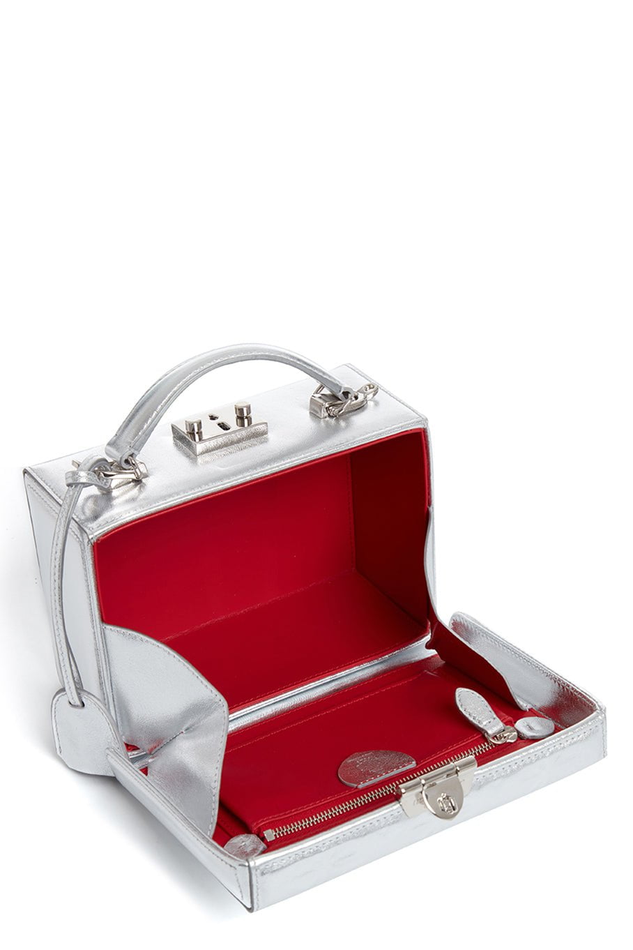 MARK CROSS-Grace Small Box Bag - Quilted Silver-SILVER