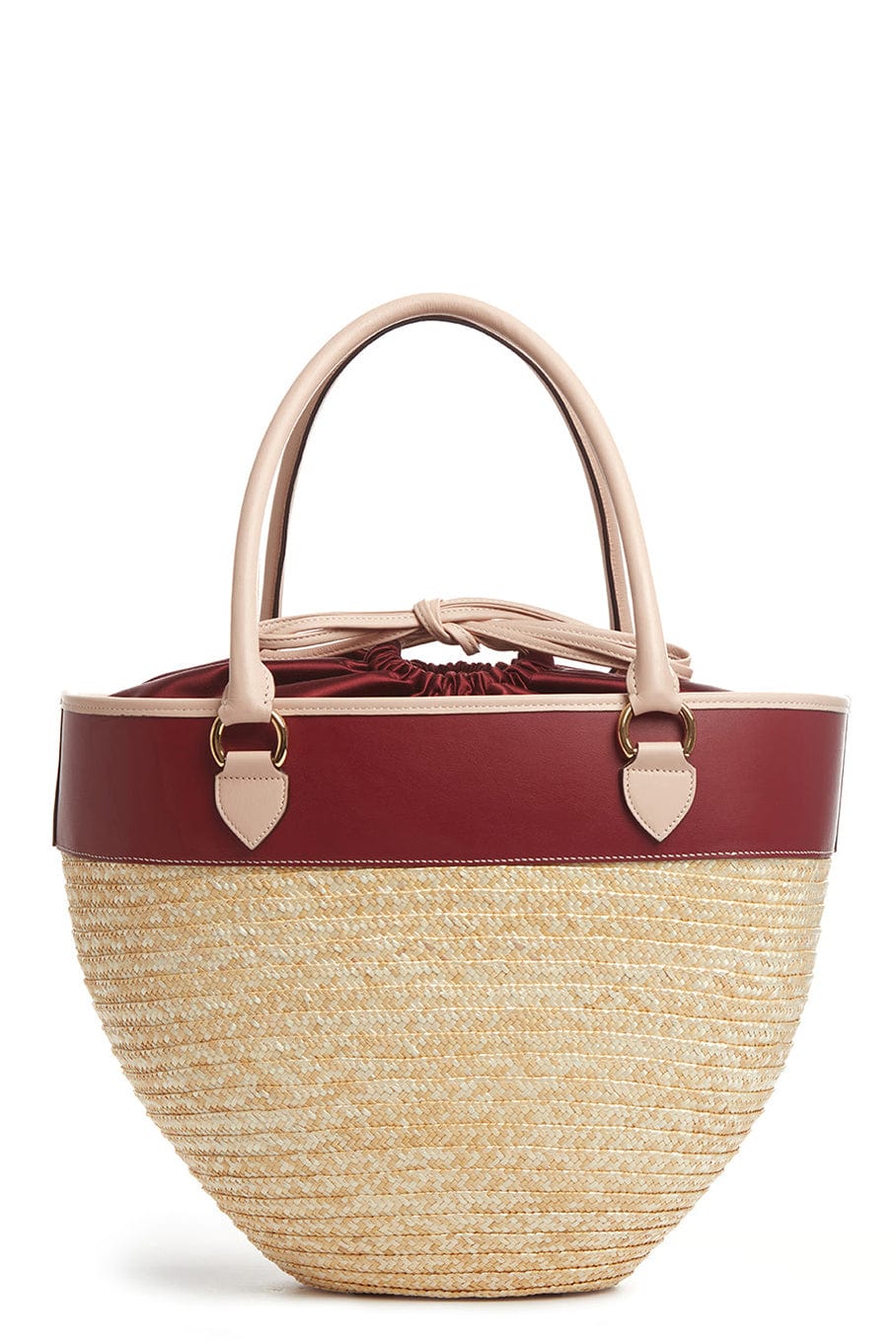 MARK CROSS-Wheatstraw Tote-NATURAL/BURGUNDY