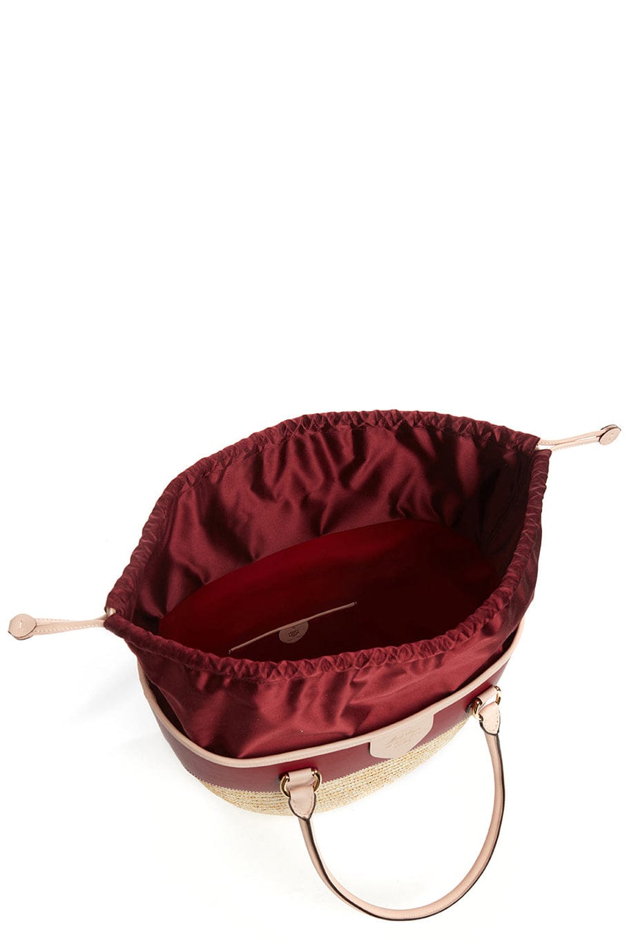MARK CROSS-Wheatstraw Tote-NATURAL/BURGUNDY