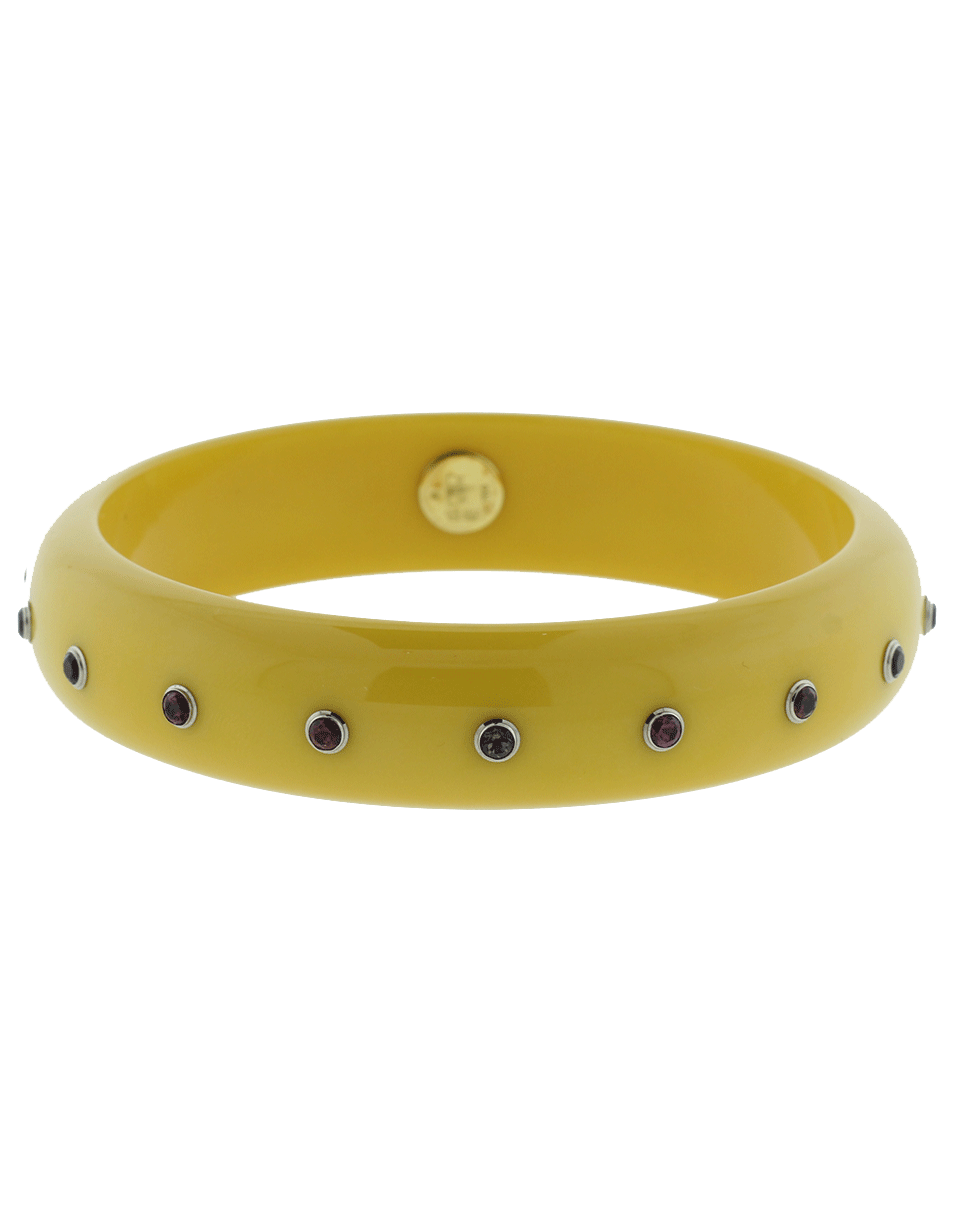 MARK DAVIS-Mixed Sapphires Bakelite Bangle-WHITE GOLD