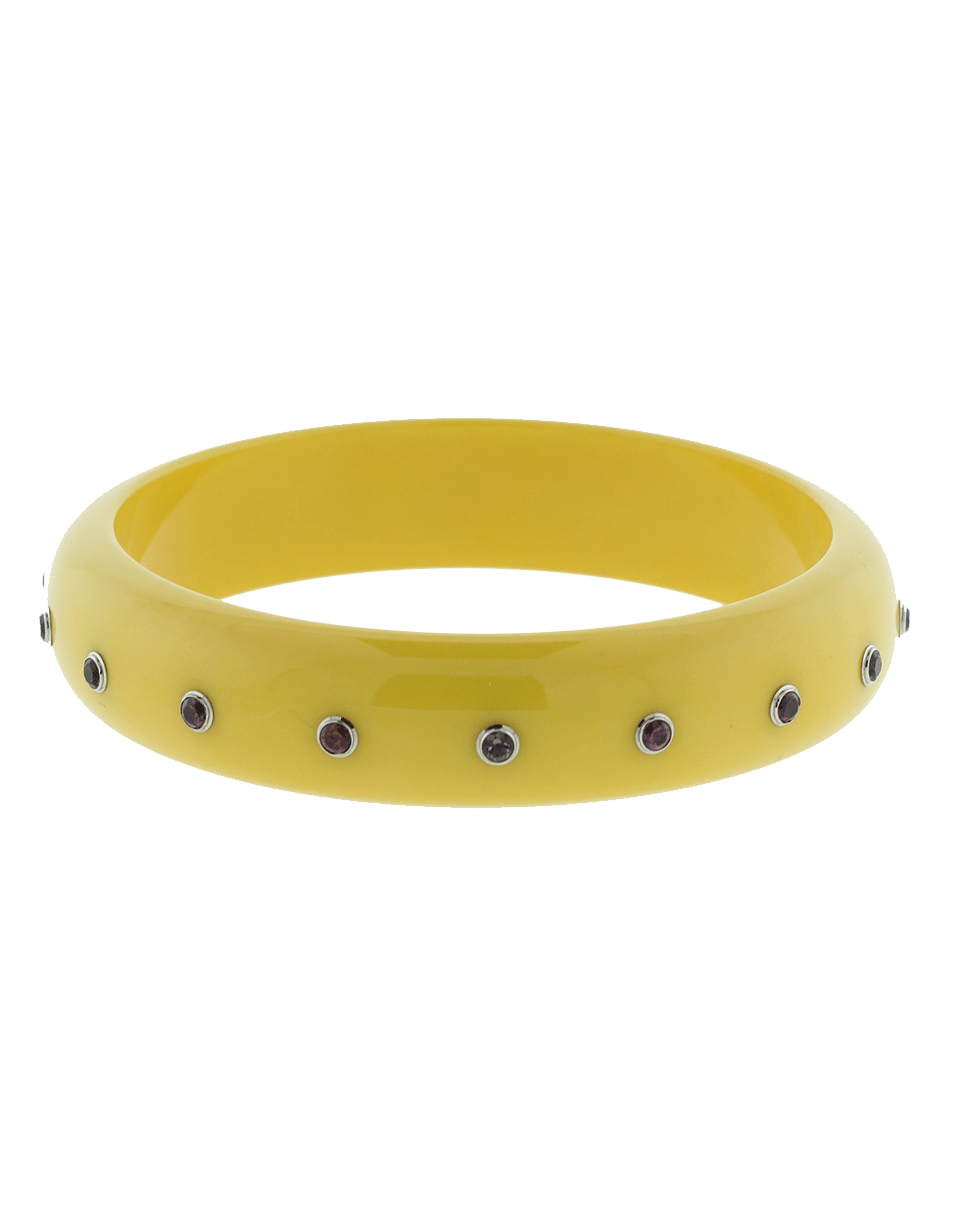 MARK DAVIS-Mixed Sapphires Bakelite Bangle-WHITE GOLD