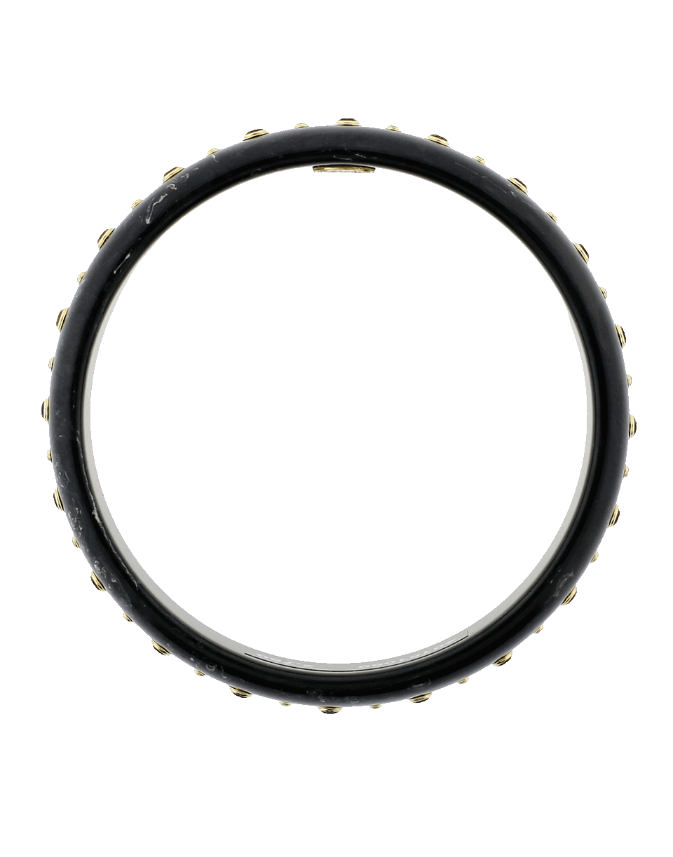 MARK DAVIS-Black Bakelite Bangle-YELLOW GOLD