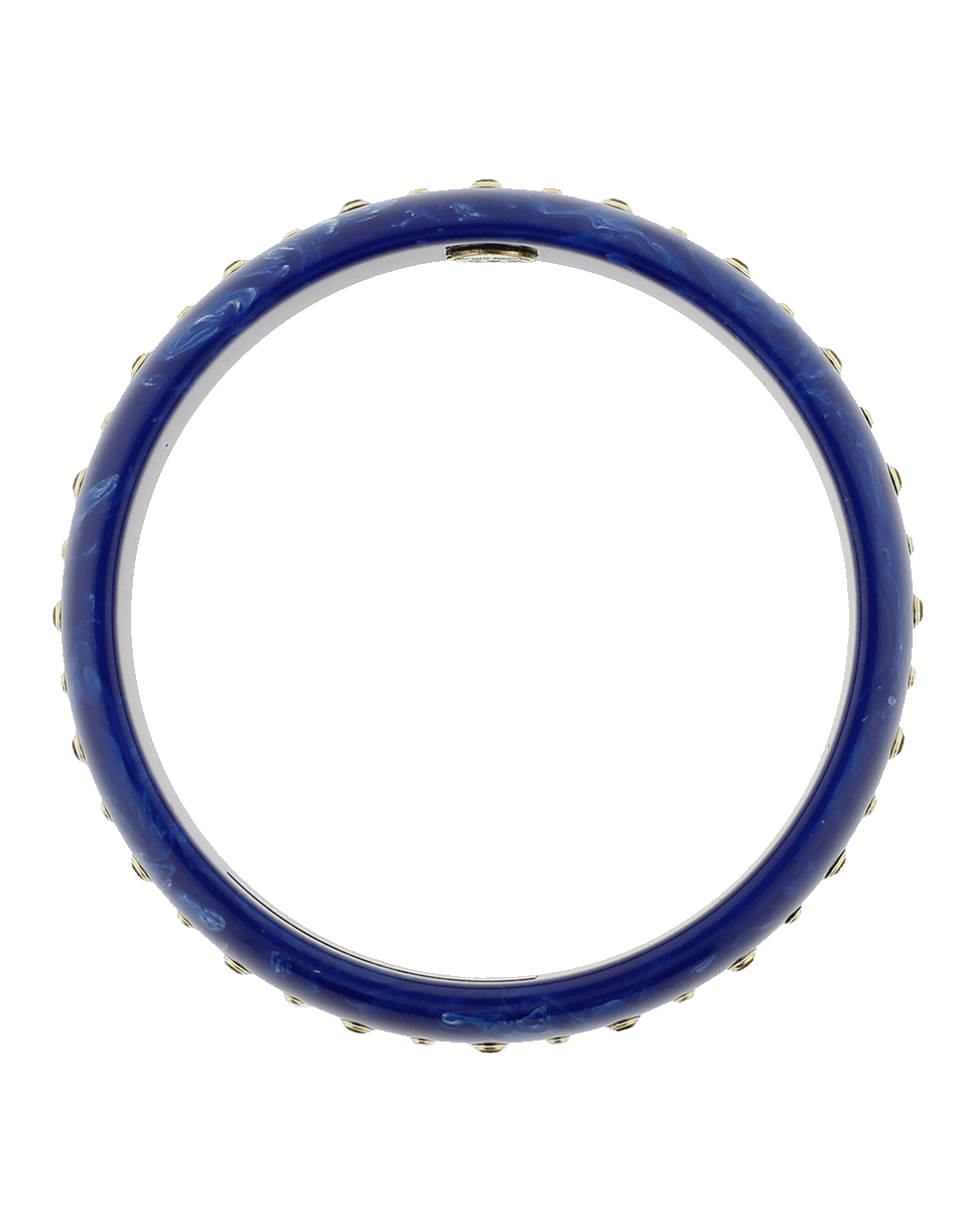 MARK DAVIS-Blue Bakelite Bangle-YELLOW GOLD