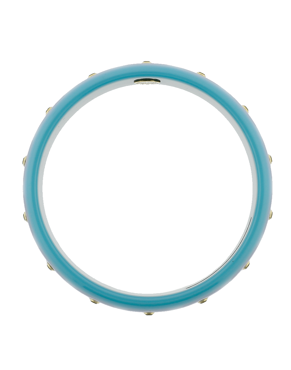 MARK DAVIS-Blue Bakelite Bangle-YELLOW GOLD