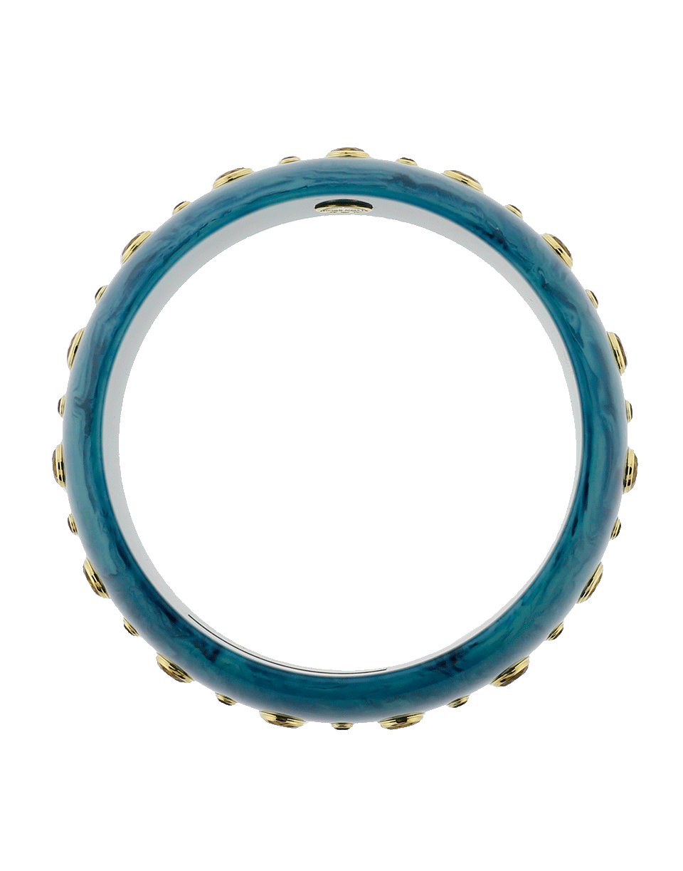 MARK DAVIS-Blue Bakelite Bangle-YELLOW GOLD