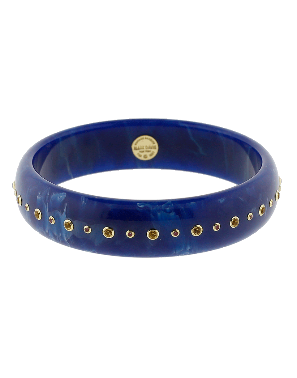 MARK DAVIS-Blue Bakelite Bangle-YELLOW GOLD