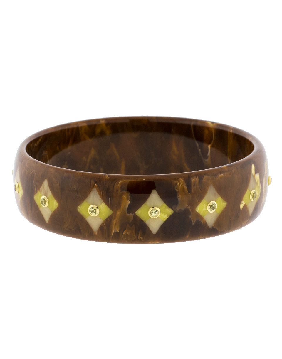 MARK DAVIS-Brown And Yellow Bakelite Bangle-YELLOW GOLD
