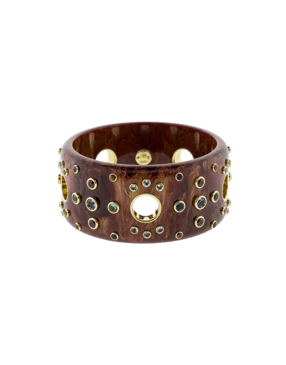 MARK DAVIS-Burgundy Bakelite Bangle-YELLOW GOLD
