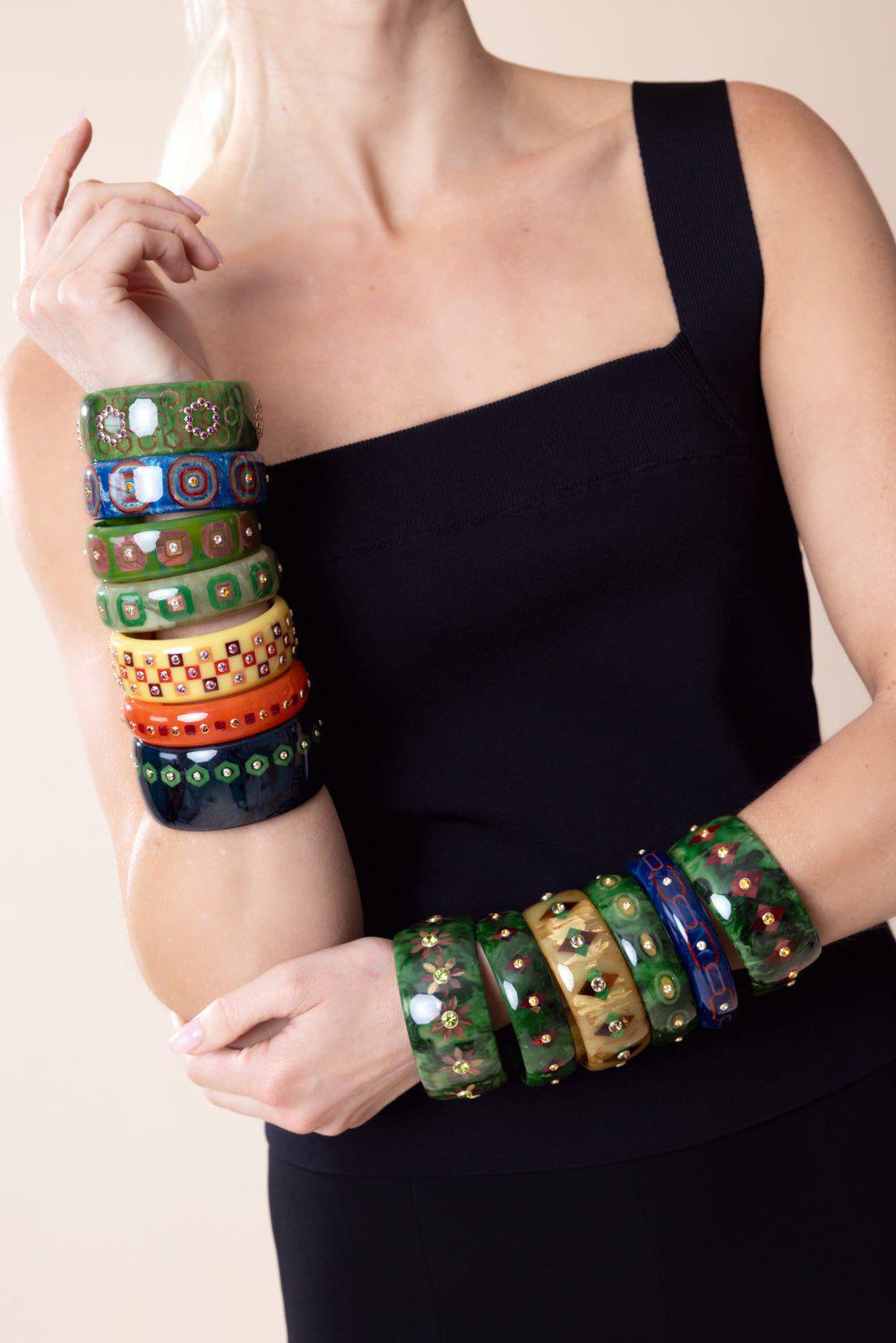 Citrine Blue Red Bakelite Bangle | MARK DAVIS – Marissa Collections